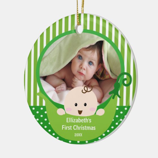 Babys First Kerstfoto Ornament Little Pea (Links)
