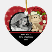 Babys First Kerstfoto Ornament Monkey (Voorkant)