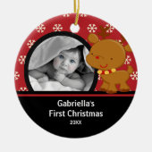 Babys First Kerstfoto Ornament Reindeer (Voorkant)