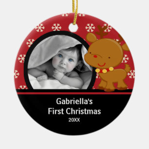 Babys First Kerstfoto Ornament Reindeer