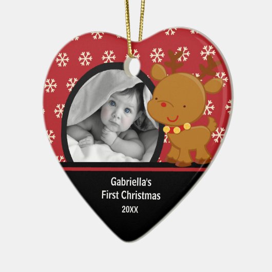 Babys First Kerstfoto Ornament Reindeer (Links)
