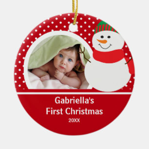 Babys First Kerstfoto Ornament Snowman
