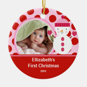 Babys First Kerstfoto Ornament Snowman