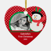 Babys First Kerstfoto Ornament Snowman (Voorkant)