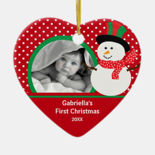 Babys First Kerstfoto Ornament Snowman
