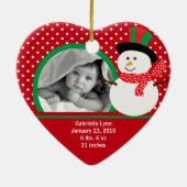 Babys First Kerstfoto Ornament Snowman (Achterkant)