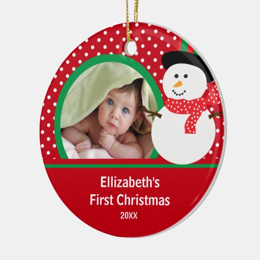 Babys First Kerstfoto Ornament Snowman (Links)