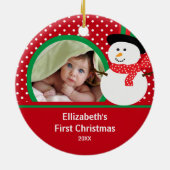 Babys First Kerstfoto Ornament Snowman (Achterkant)