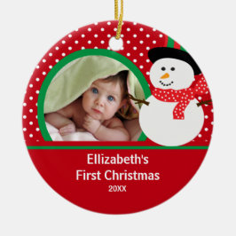 Babys First Kerstfoto Ornament Snowman