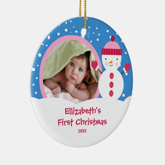 Babys First Kerstfoto Ornament Snowman (Rechts)
