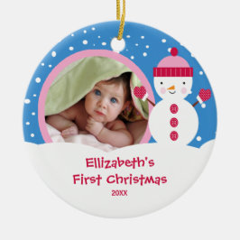 Babys First Kerstfoto Ornament Snowman