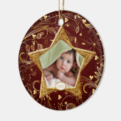Baby's First kerstfoto-ornament Star Gold Keramisch Ornament (Links)