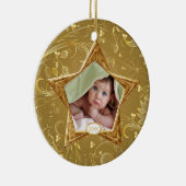 Baby's First kerstfoto-ornament Star Gold Keramisch Ornament (Rechts)