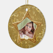 Baby's First kerstfoto-ornament Star Gold Keramisch Ornament (Links)