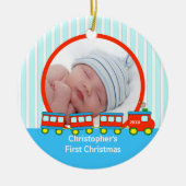 Babys First kerstfoto-sieraden Keramisch Ornament (Voorkant)