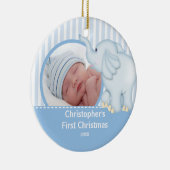 Babys First Kerstfotoornament Elelphant Keramisch Ornament (Rechts)