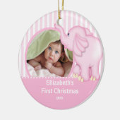Babys First Kerstfotoornament Elephant Keramisch Ornament (Links)