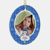 Babys First Kerstfotoornament Penguin Keramisch Ornament (Rechts)