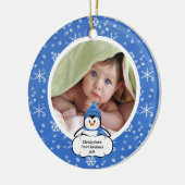 Babys First Kerstfotoornament Penguin Keramisch Ornament (Links)
