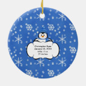Babys First Kerstfotoornament Penguin Keramisch Ornament (Achterkant)