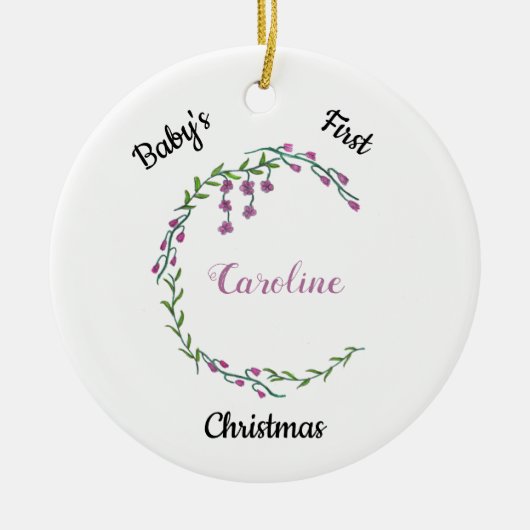 Baby's First KerstGirly Letter C Monogram Keramisch Ornament (Voorkant)