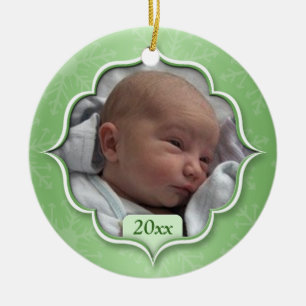Baby's First KerstGreen Photo Ornament