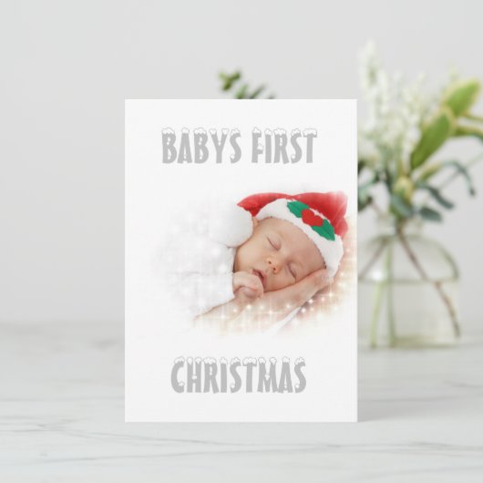 Babys First kerstKaart Bedankkaart (Staand voorkant)