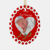 Babys First Kerstkerstboomversiering Keramisch Ornament (Rechts)
