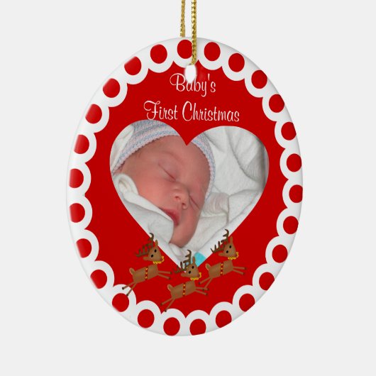 Babys First Kerstkerstboomversiering Keramisch Ornament (Rechts)