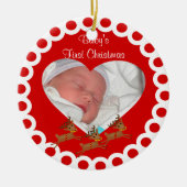 Babys First Kerstkerstboomversiering Keramisch Ornament (Voorkant)