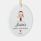 Baby's First Kerstman Baby Boy keramiek Keramisch Ornament (Rechts)