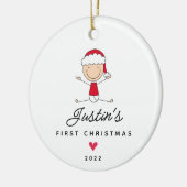 Baby's First Kerstman Baby Boy keramiek Keramisch Ornament (Links)