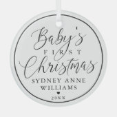 Baby's First Kerstman Custom Name White Keepomwill Glas Ornament (Voorkant)