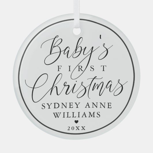 Baby's First Kerstman Custom Name White Keepomwill Glas Ornament (Voorkant)