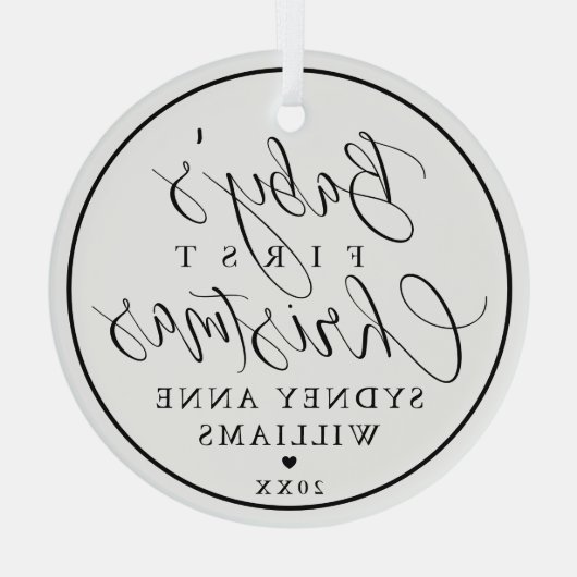 Baby's First Kerstman Custom Name White Keepomwill Glas Ornament (Achterkant)