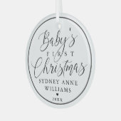 Baby's First Kerstman Custom Name White Keepomwill Glas Ornament (Voorkant links)