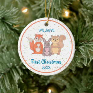 Baby's First Kerstman Custom Photo Cute Animals Keramisch Ornament
