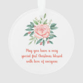 Babys First Kerstman Holly Wreated Waterverf Roos Ornament (achterkant)