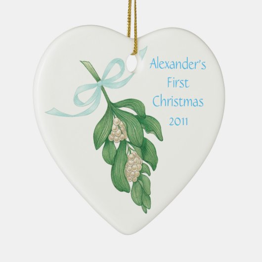 Baby's First Kerstman~Mistletoe Ornament (Boy) (Rechts)