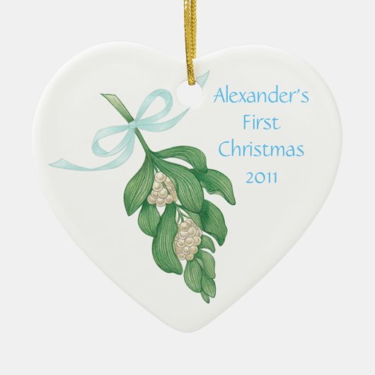 Baby's First Kerstman~Mistletoe Ornament (Boy) (Voorkant)