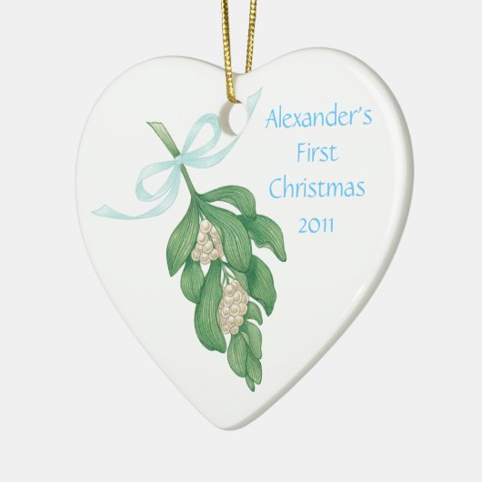 Baby's First Kerstman~Mistletoe Ornament (Boy) (Links)