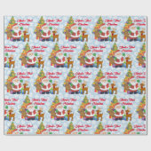 Baby's First Kerstman Persoonlijke naam Santa Cadeaupapier (Vlak)