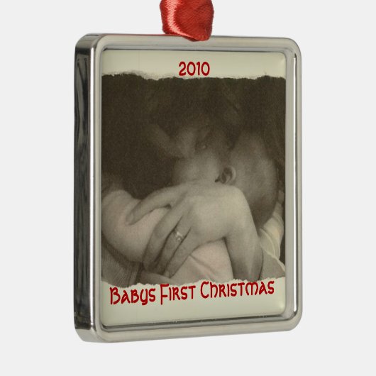 Babys First Kerstmis 2010 Metalen Ornament (Rechts)