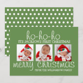 Baby's First Kerstmis 3 Foto Kerstmis Kaart (Voorkant / Achterkant)