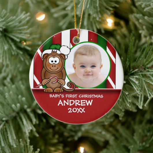 Baby's First Kerstmis Baby Monkey Ornament (Boom)