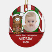 Baby's First Kerstmis Baby Monkey Ornament (Links)