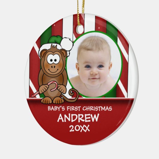 Baby's First Kerstmis Baby Monkey Ornament (Links)