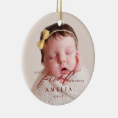 Babys First Kerstmis Baby Stats Keramisch Ornament (Rechts)