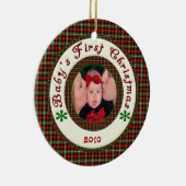 Babys First Kerstmis Custom Photo Dated Keramisch Ornament (Rechts)