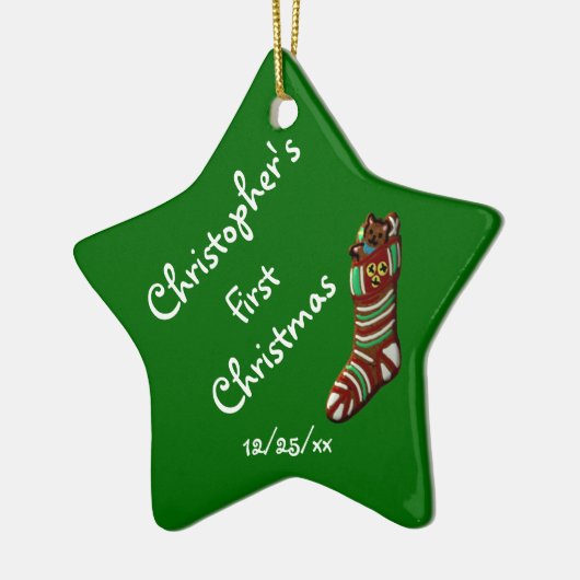 "Baby's First Kerstmis" - kerststop Keramisch Ornament (Links)